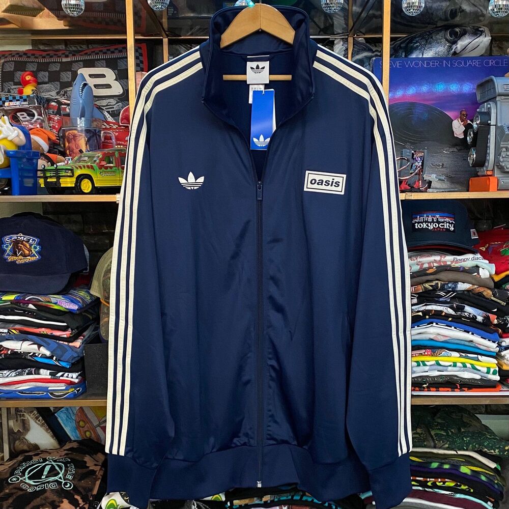 NWT Adidas Originals Oasis Live 25 Firebird Track Jacket Mens 2XL Navy Blue